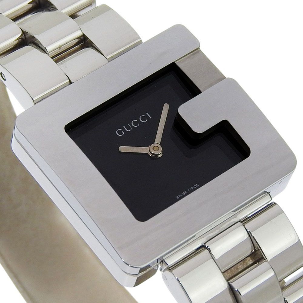 Gucci Square Stainless Steel Quartz Analog Display Black Dial Watch — view 3