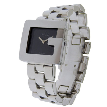 Gucci Square Stainless Steel Quartz Analog Display Black Dial Watch — view 2