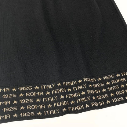 Fendi Logo Print Knit Skirt Knee Length Wool — view 5