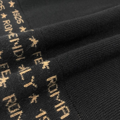 Fendi Logo Print Knit Skirt Knee Length Wool — view 6