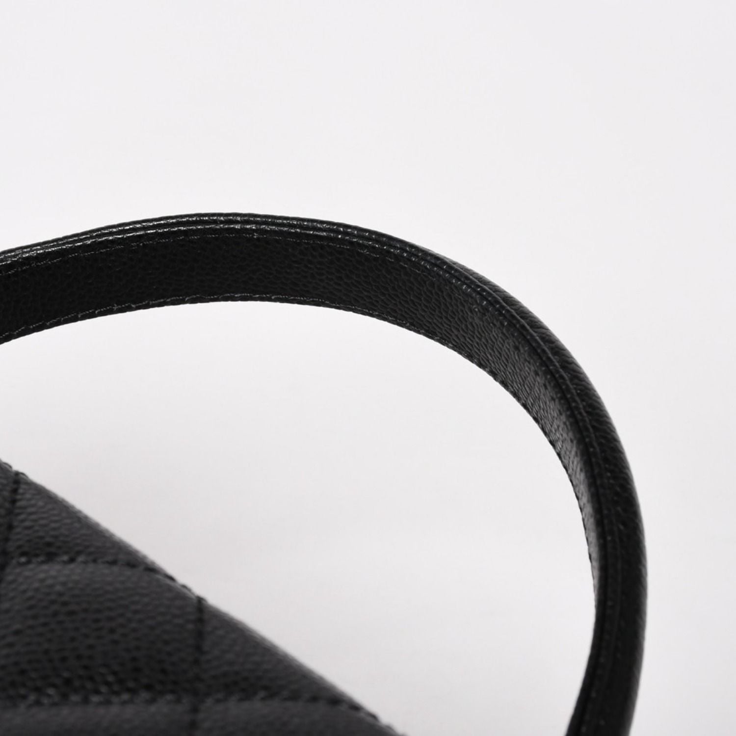 Chanel Quilted CC Logo CC Handbag Top Handle Turnlock Caviar Leather Black Gold — view 6