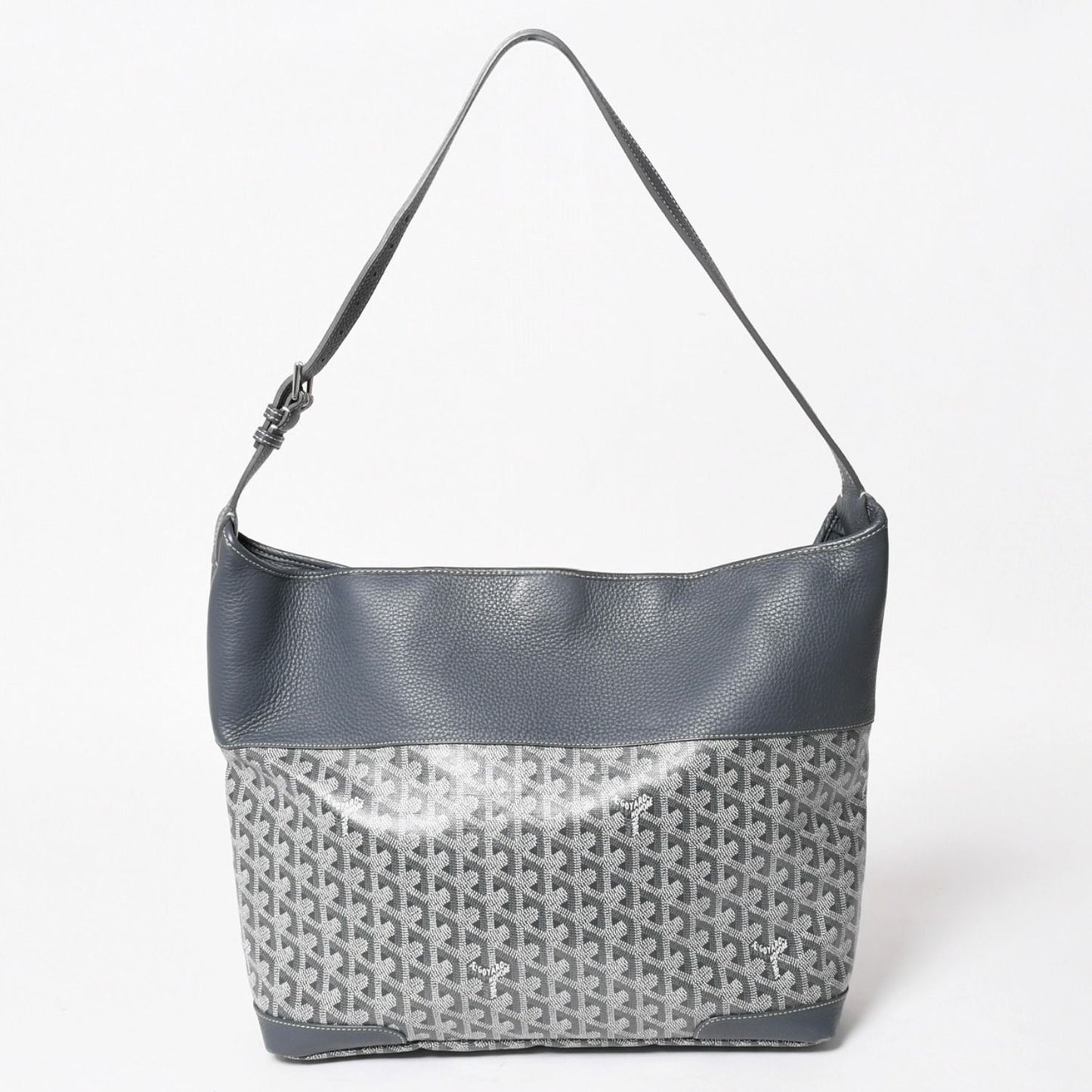Goyard Grenadine Messenger Bag Leather Gray Silver