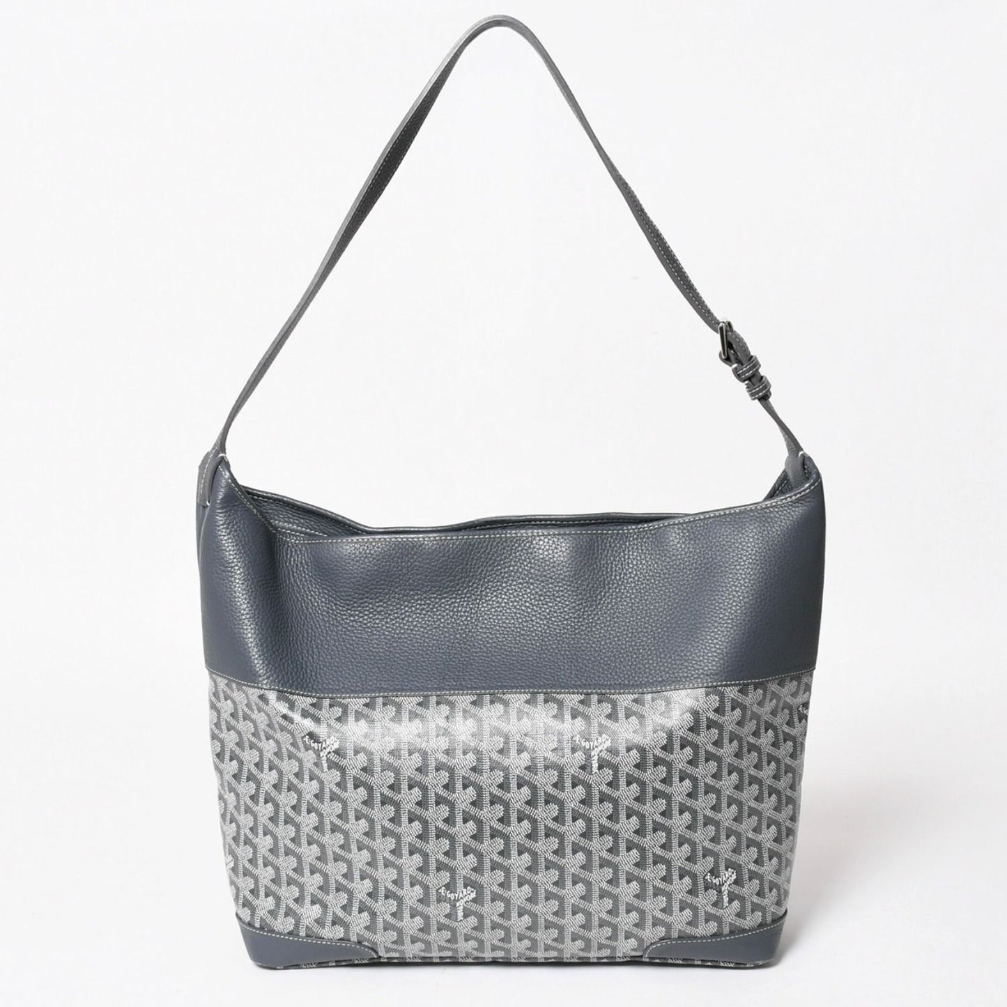 Goyard Grenadine Messenger Bag Leather Gray Silver — view 2