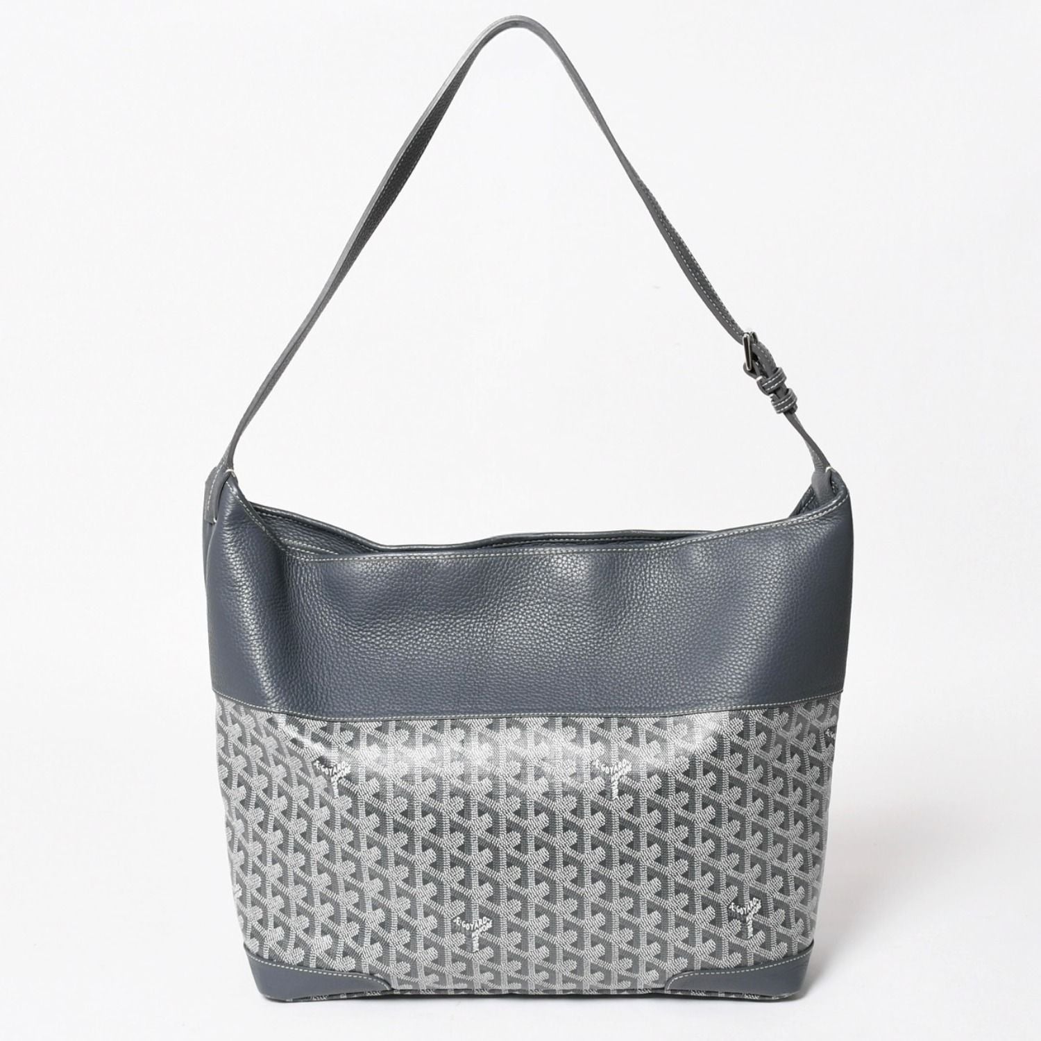 Goyard Grenadine Messenger Bag Leather Gray Silver — view 2