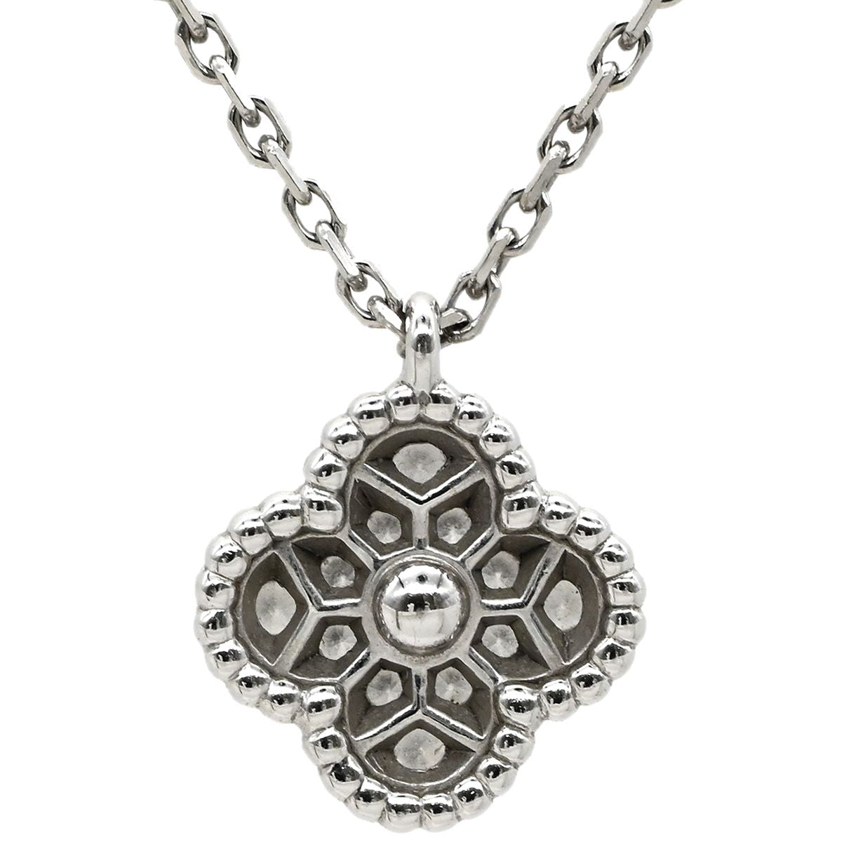 Van Cleef & Arpels Necklace Sweet Alhambra Pendant White Gold 750 18K Diamond — view 2