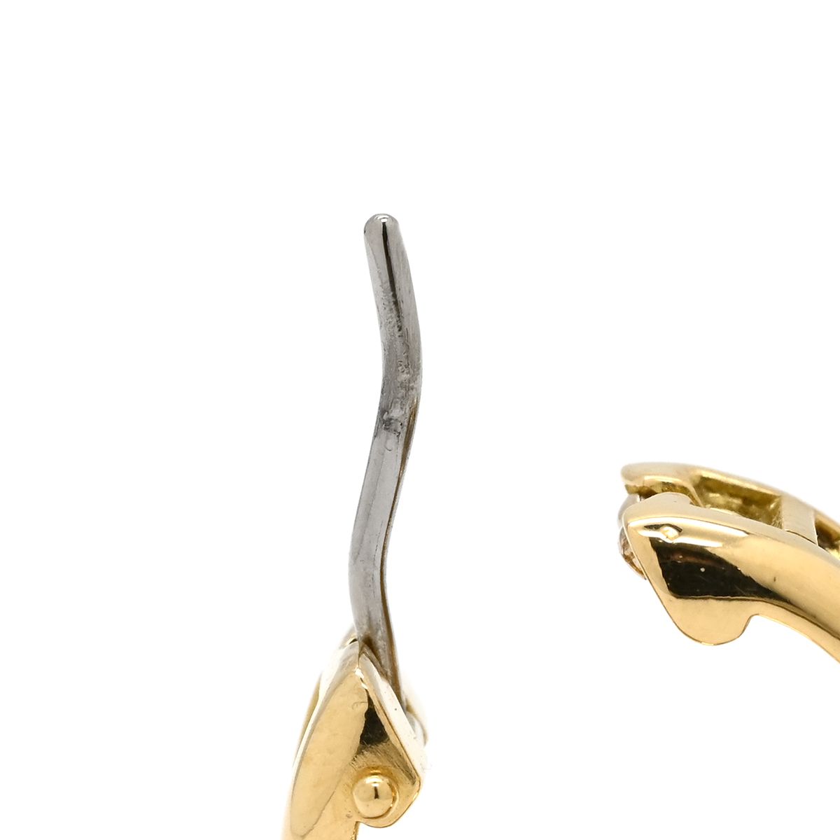 Tiffany & Co Earrings Atlas Hoop Yellow Gold T& 18K Roman Numerals — view 3