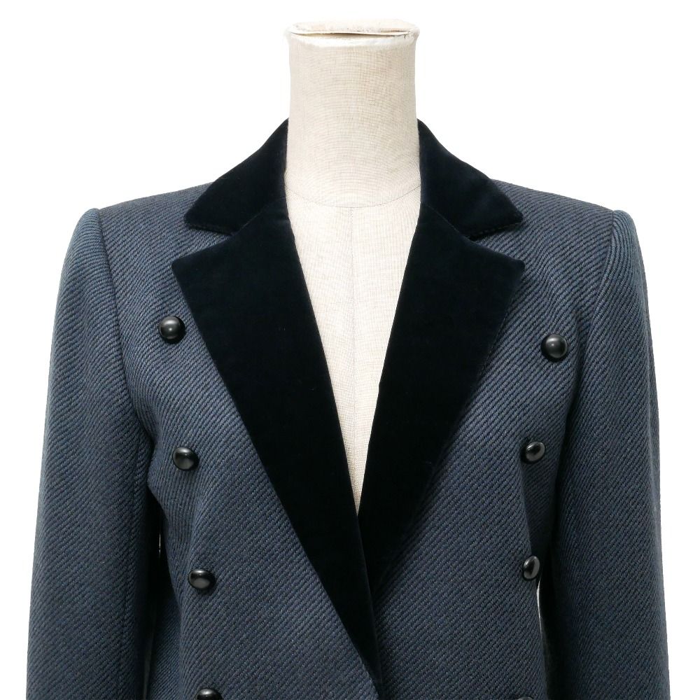 Saint Laurent Vintage Diffusion Femme Jacket M Cropped Blazer Velveteen Contrast — view 3