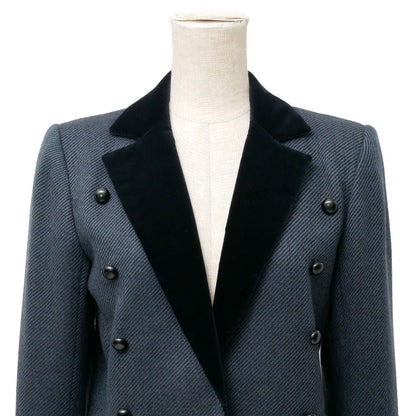Saint Laurent Vintage Diffusion Femme Jacket M Cropped Blazer Velveteen Contrast — view 3