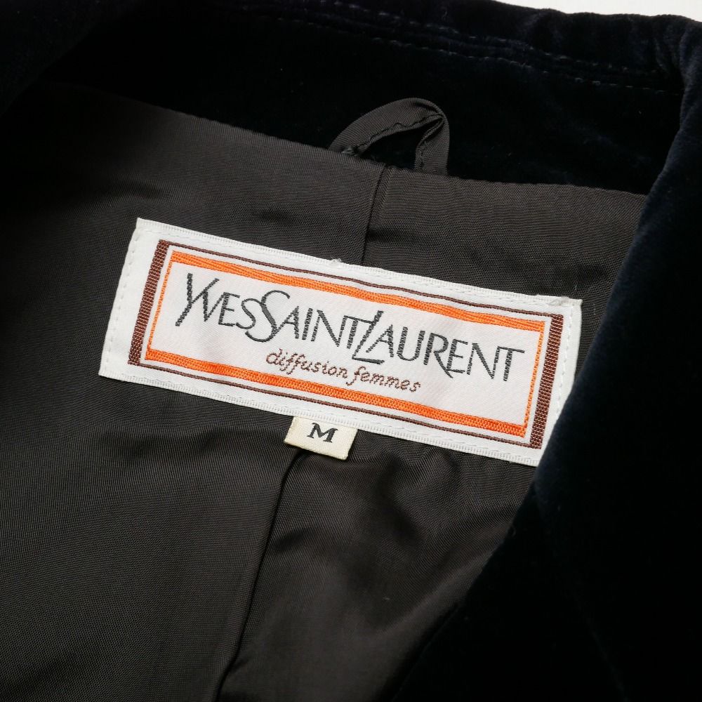 Saint Laurent Vintage Diffusion Femme Jacket M Cropped Blazer Velveteen Contrast — view 6
