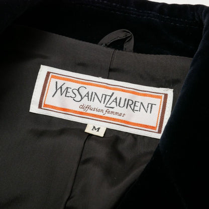 Saint Laurent Vintage Diffusion Femme Jacket M Cropped Blazer Velveteen Contrast — view 6
