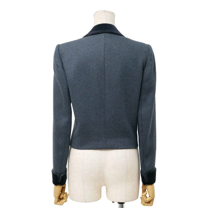Saint Laurent Vintage Diffusion Femme Jacket M Cropped Blazer Velveteen Contrast — view 2