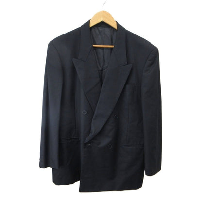 Saint Laurent Suit Set Jacket Pants Wool Be4 Navy Dark Blue Double Breasted — view 2