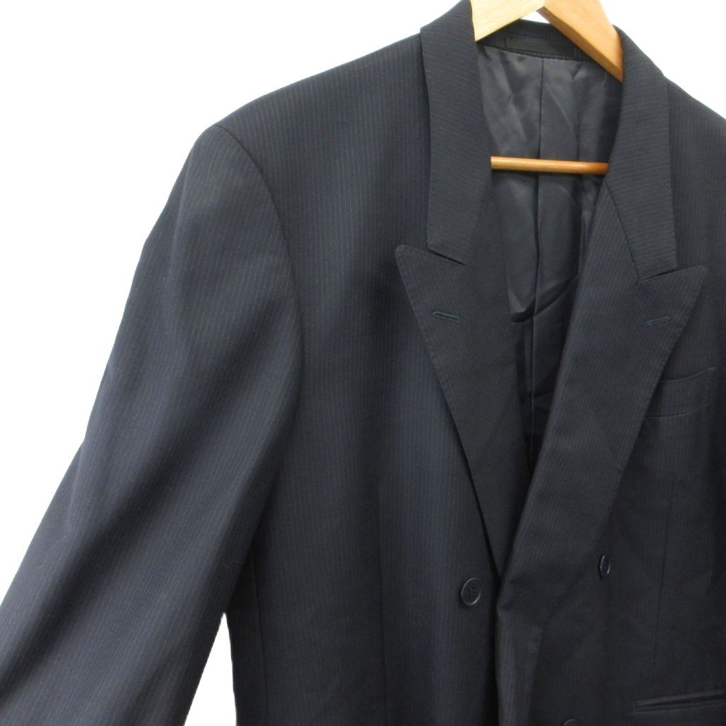 Saint Laurent Suit Set Jacket Pants Wool Be4 Navy Dark Blue Double Breasted — view 4