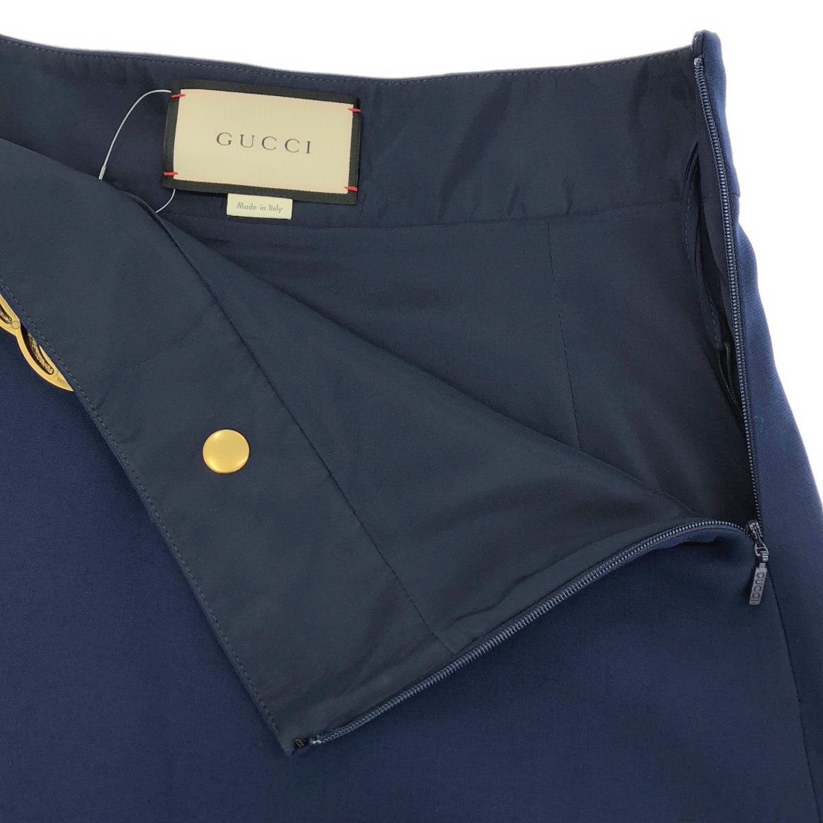 Gucci GG Marmont Wool Silk Skirt Blue 40 — view 4