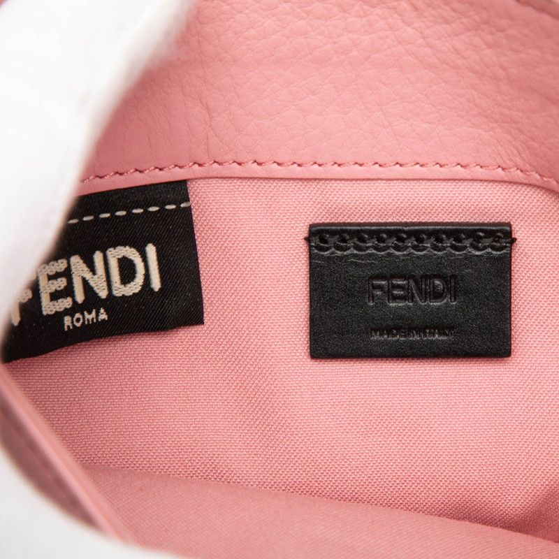 Fendi Chain Shoulder Bag Wallet Pink Leather — view 5