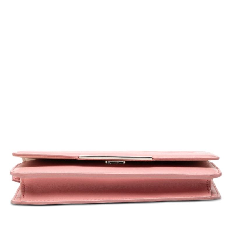 Fendi Chain Shoulder Bag Wallet Pink Leather — view 3