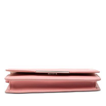 Fendi Chain Shoulder Bag Wallet Pink Leather — view 3