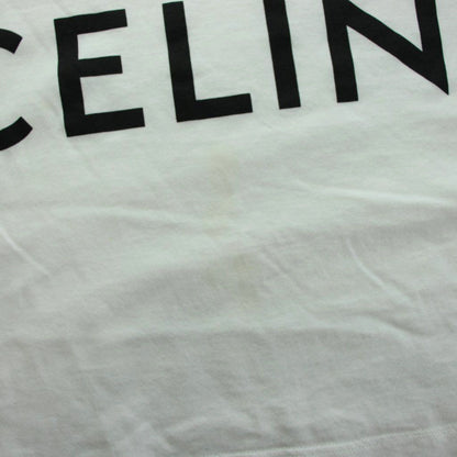 Celine T-Shirt Short Sleeve Cropped Short Length Logo S White MW — view 6