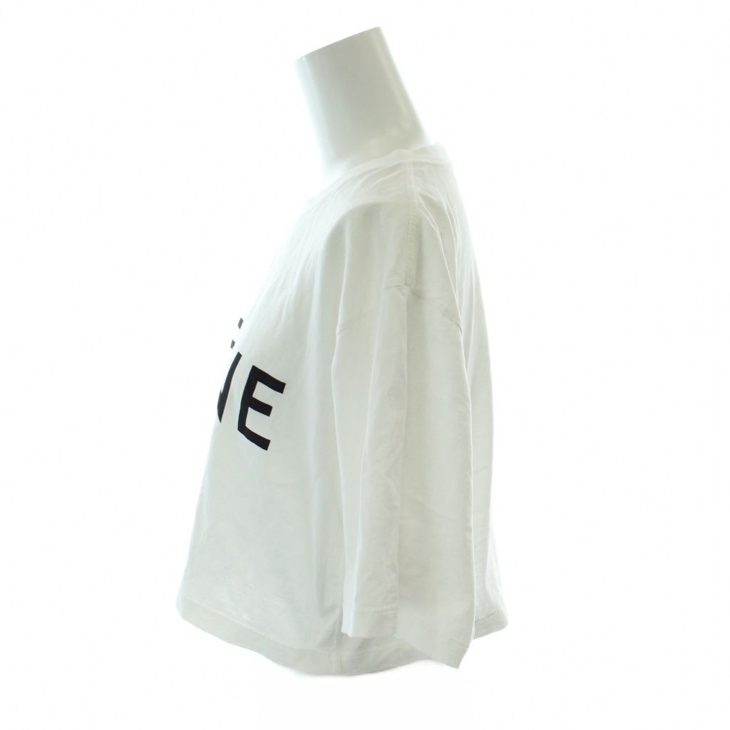 Celine T-Shirt Short Sleeve Cropped Short Length Logo S White MW — view 2