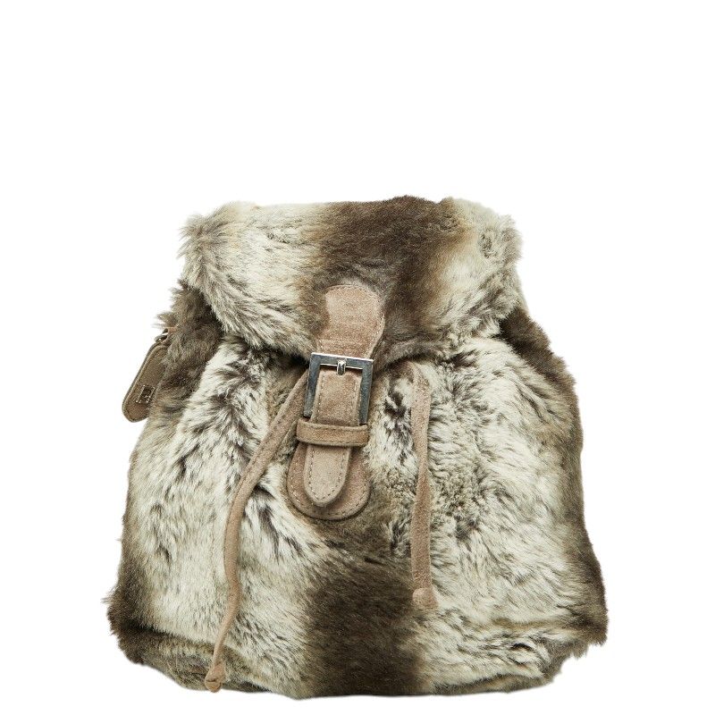 Fendi Zucca Backpack Gray Suede