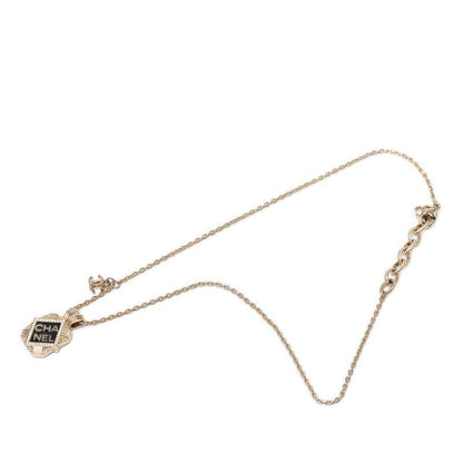 Chanel CC Logo Chain Pendant 21 Gold Black Plated Rhinestone — view 3