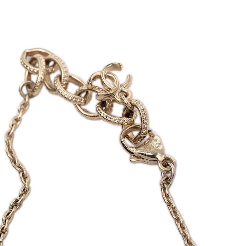 Chanel CC Logo Chain Pendant 21 Gold Black Plated Rhinestone — view 4