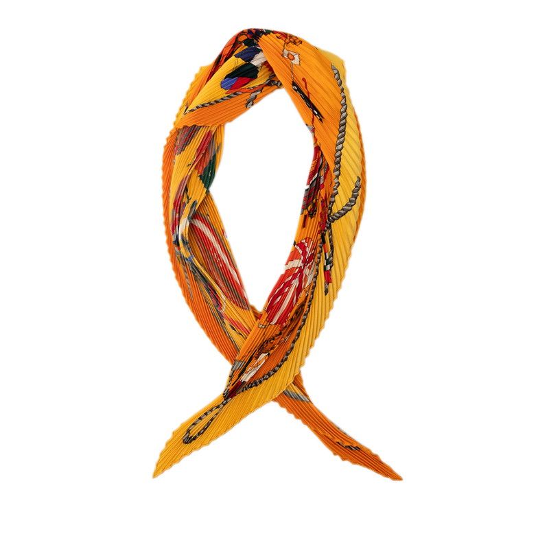 Hermes Puri Carre les Folies du Ciel Madness in the Sky Scarf Orange Silk — view 2