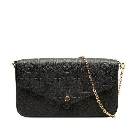 Louis Vuitton Monogram Empreinte Pochette Felicie Chain Shoulder Bag Noir Black