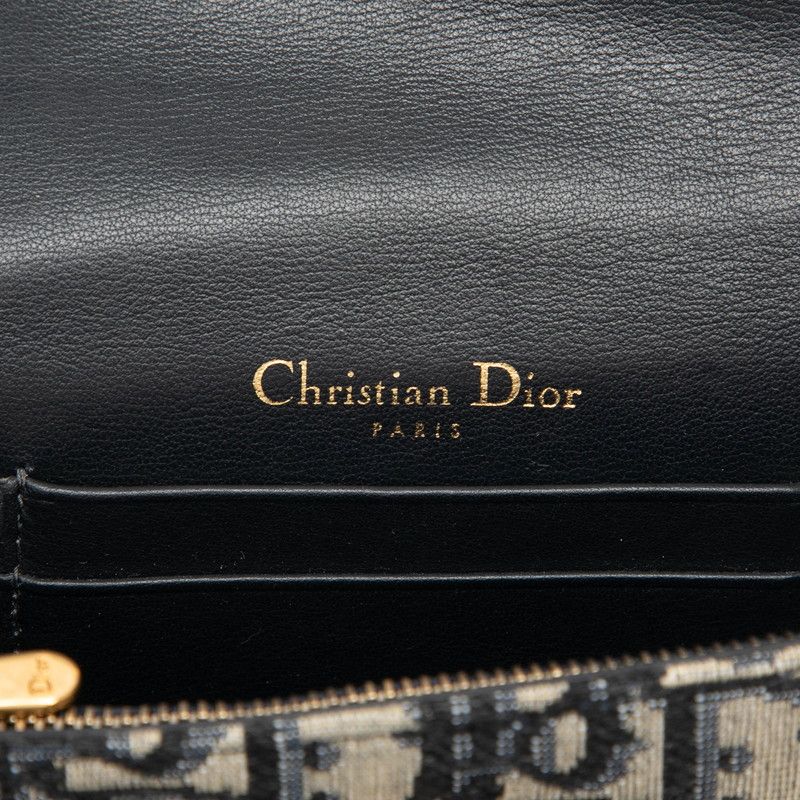 Dior Oblique Belt Bag Beige Navy Canvas Leather — view 5