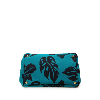 Prada Hibiscus Hawaiian Canapa 2-Way Shoulder Bag Blue Navy Canvas — view 3