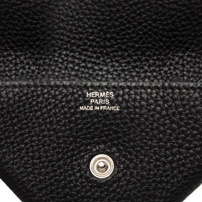Hermes Levain Quatre Coin Purse Black Silver Chevre — view 5