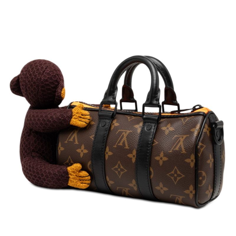 Louis Vuitton Monogram Keepall XS LV Friend 2-Way Shoulder Bag Brown Leather — view 2
