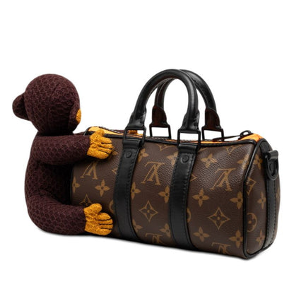 Louis Vuitton Monogram Keepall XS LV Friend 2-Way Shoulder Bag Brown Leather — view 2
