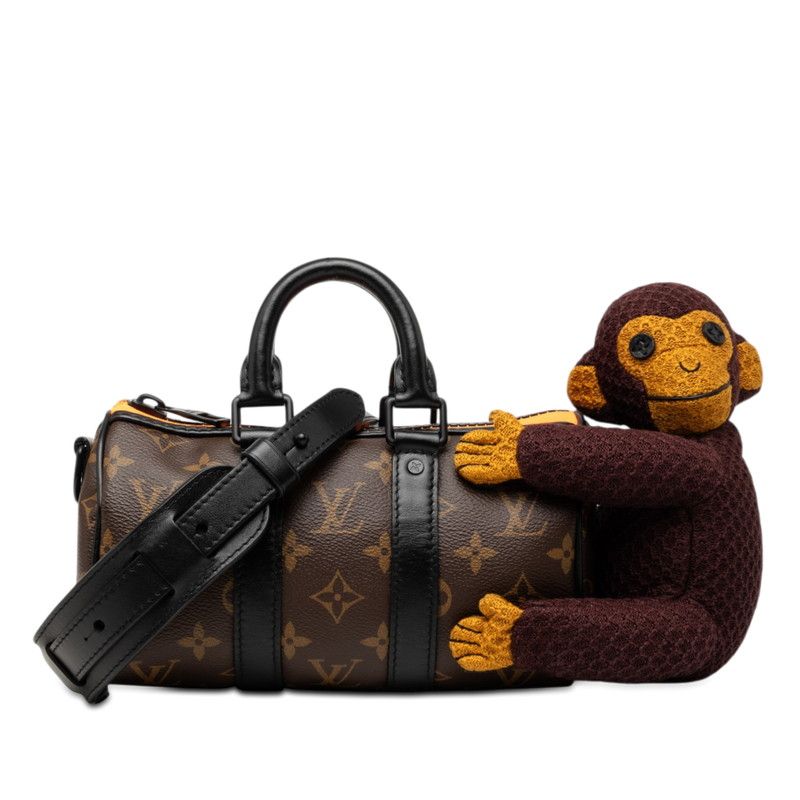 Louis Vuitton Monogram Keepall XS LV Friend 2-Way Shoulder Bag Brown Leather