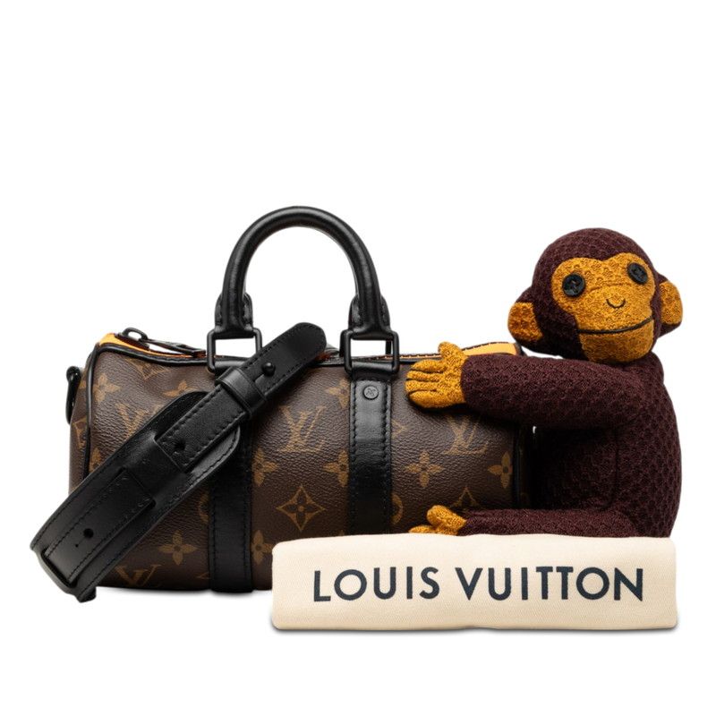 Louis Vuitton Monogram Keepall XS LV Friend 2-Way Shoulder Bag Brown Leather — view 7