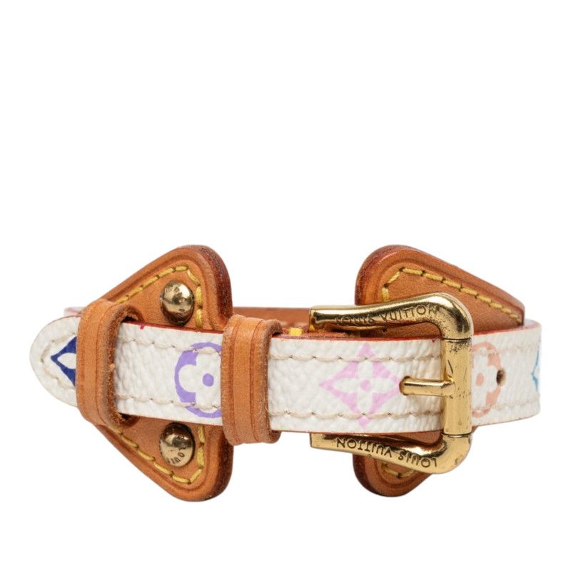 Louis Vuitton Monogram Bracelet Theda PM White Multicolor Leather