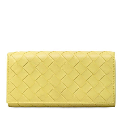 Bottega Veneta Intrecciato Wallet Yellow Leather