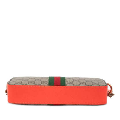 Gucci Ophidia GG Supreme Shoulder Bag Cross Orange Beige Leather — view 3