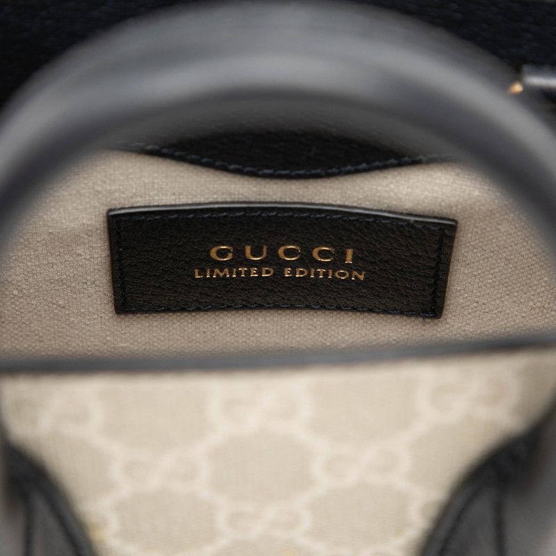 Gucci GG Supreme Mini Tote Shoulder Bag 2-Way Natural Navy Leather — view 5
