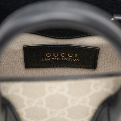 Gucci GG Supreme Mini Tote Shoulder Bag 2-Way Natural Navy Leather — view 5