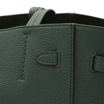 Celine Cabas Phantom Small Belt Tote Shoulder Bag Leather Dark Green Gold — view 4