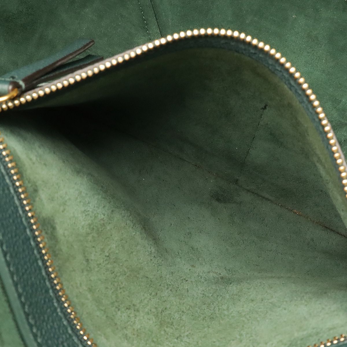Celine Cabas Phantom Small Belt Tote Shoulder Bag Leather Dark Green Gold — view 8