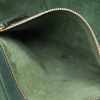 Celine Cabas Phantom Small Belt Tote Shoulder Bag Leather Dark Green Gold — view 8