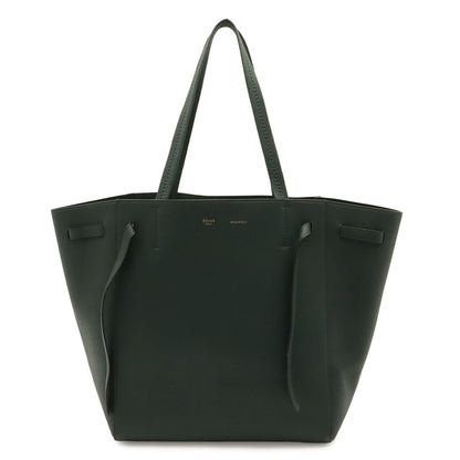 Celine Cabas Phantom Small Belt Tote Shoulder Bag Leather Dark Green Gold