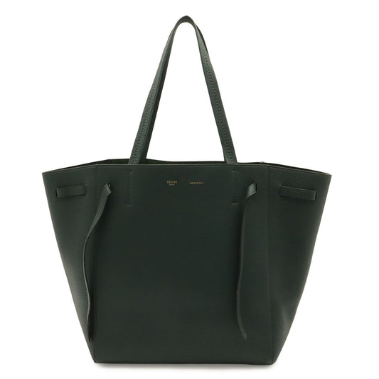 Celine Cabas Phantom Small Belt Tote Shoulder Bag Leather Dark Green Gold