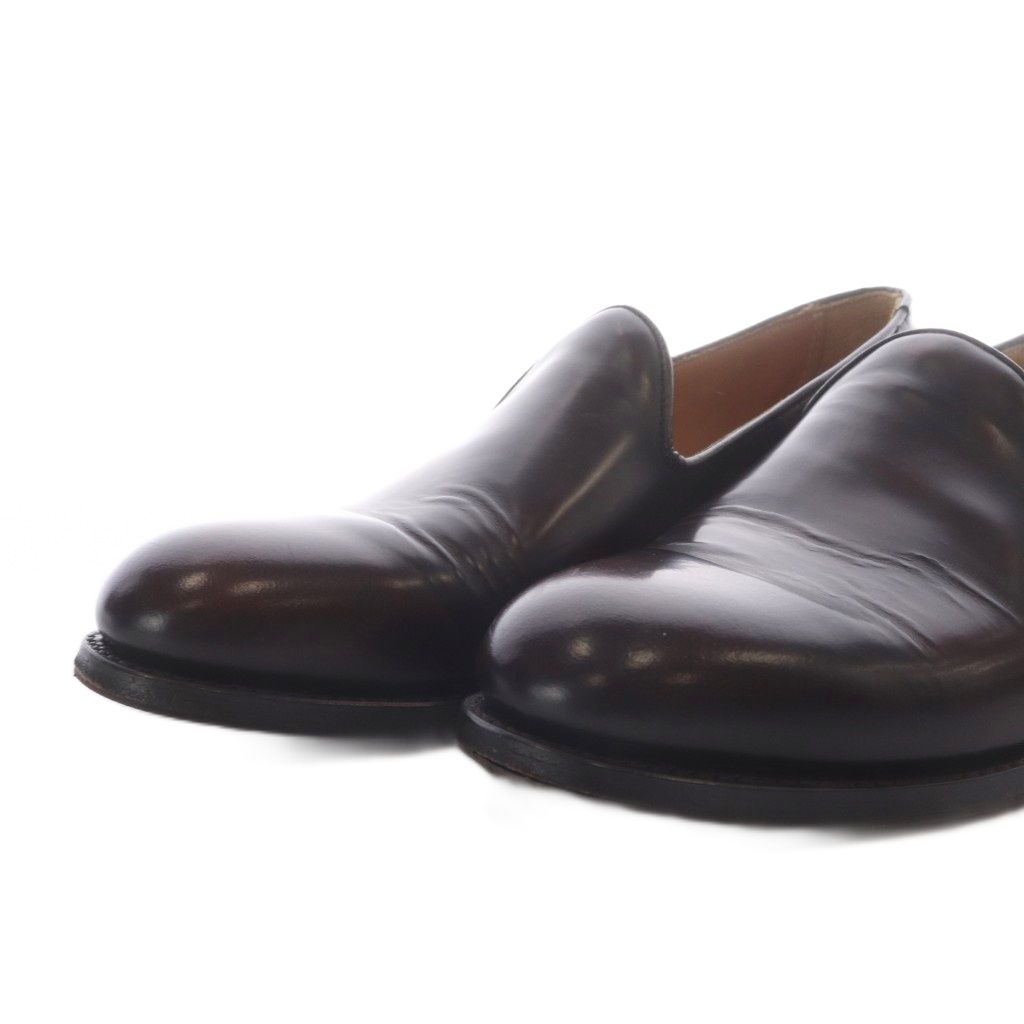Celine Joseph Cheaney Slip on Shoes British Made Custom Loafers Leather Dark 4 — view 5