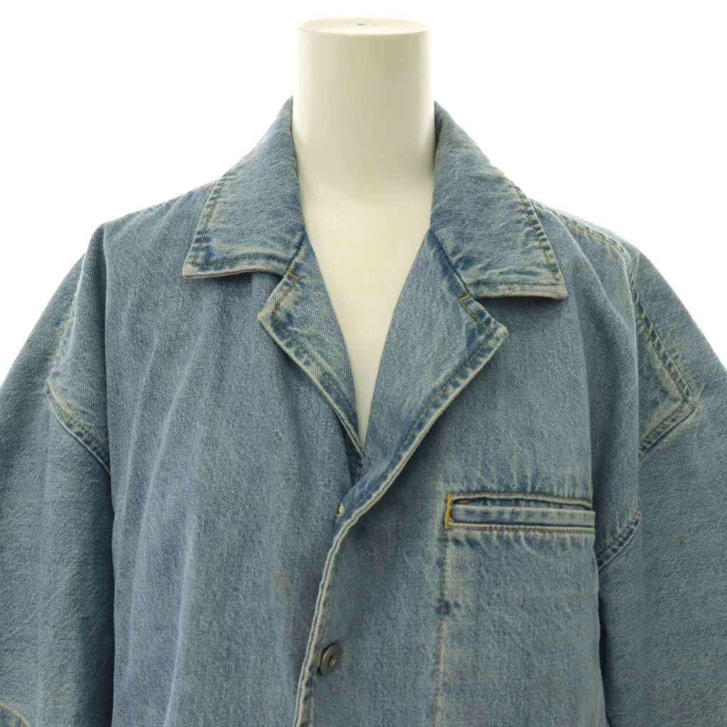 Bottega Veneta Denim Shirt Jacket T-Shirt 3/4 Sleeve 34 Indigo SY — view 5