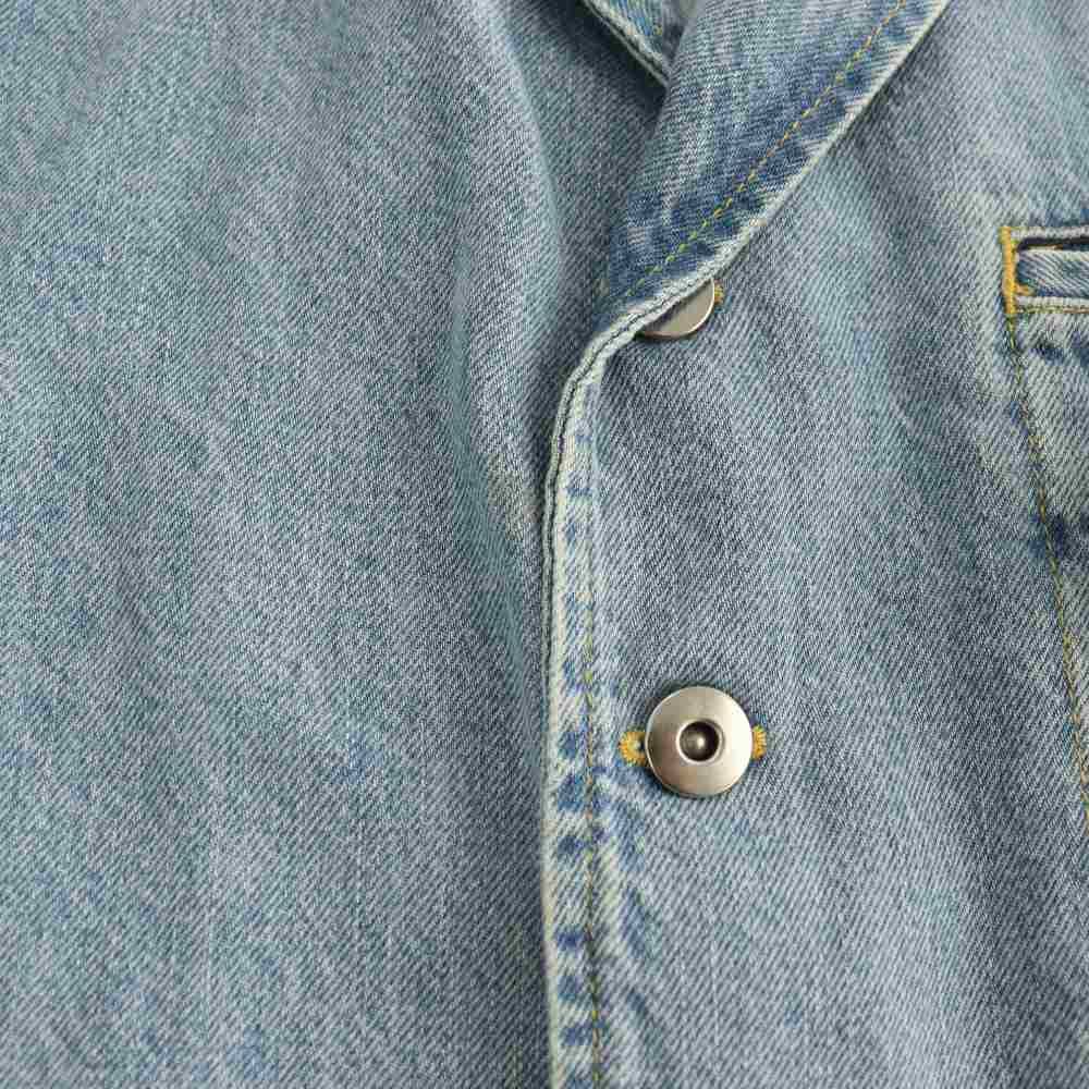 Bottega Veneta Denim Shirt Jacket T-Shirt 3/4 Sleeve 34 Indigo SY — view 8
