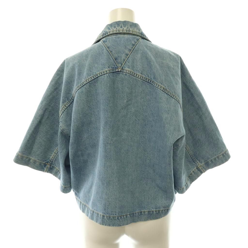 Bottega Veneta Denim Shirt Jacket T-Shirt 3/4 Sleeve 34 Indigo SY — view 2