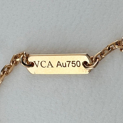 Van Cleef & Arpels Vintage Alhambra Necklace Pink Gold Pendant Pave Diamond — view 6